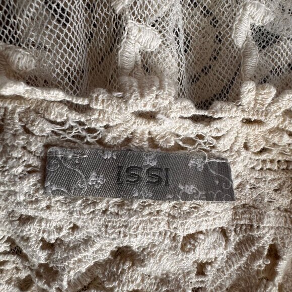 Vtg ISSI Y2K Top Womens M Lace Cami Sheer Feminine Boho Chic Lolita Coquette - Picture 3 of 8